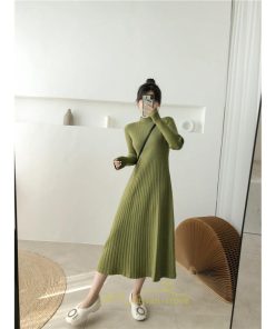 ニットワンピース | ワンピース 春 春服 レディース 長袖 ゆったり 秋 冬 ロング丈無地 20代30代40代50代 可愛い お出かけ 着痩せ 大人 通勤