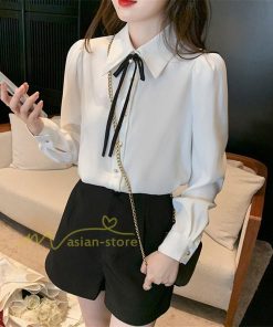 シャツ・ブラウス | ブラウス レディース きれいめ 40代 春夏秋新作 オシャレブラウス リボンネック 長袖トップス 大人 通勤OL 韓国ファッション ゆったり 50代 通学 シャツ30代