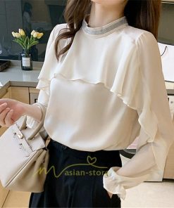 シャツ・ブラウス | ハイネック カフス オフィスカジュアル オケージョン シンプル レディース 春 韓国 ファッション 立ち襟 カジュアル エレガント 通勤OL 優雅 オシャレ 上品 細身