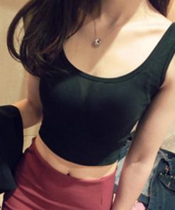 Tシャツ・カットソー | Uネック インナー ショート丈 タンクトップ レディース スポーツウェア ノースリーブ 春夏 トップス タイト コットン