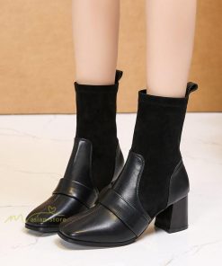 ショートブーツ | ブーツ レディース ローヒール スエード Pu 履きやすい ヒールブーツ 太めヒール ブーティ シューズ 靴 歩きやすい 秋 冬 通勤 40代 20代 通学 OL きれい 30代