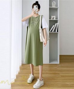 ワンピース | マタニティレディース 着痩せ 半袖 Aライン 大きいサイズ カジュアル 可愛い マタニティウェア 妊婦服 膝丈 産前産後 お出かけ 夏服