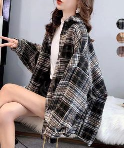 シャツ・ブラウス | チェック柄シャツ 起毛シャツブラウス韓国