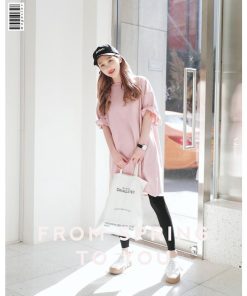 ｔシャツ・カットソー | 大きめTシャツ レディース 夏物 半袖 五分袖 カットソー ロングｔ ワンピース 無地 プルオーバー 白 黒 ルームウェア ゆったり Tシャツ 可愛い お出かけ 綿