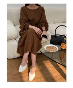 マキシ | ワンピース レディース 40代 50代 長袖 きれいめ ゆったり ロング丈 マキシ丈 体型カバー 無地 着痩せ 30代 カジュアル 通勤通学 夏物 お出かけ シンプル 上品