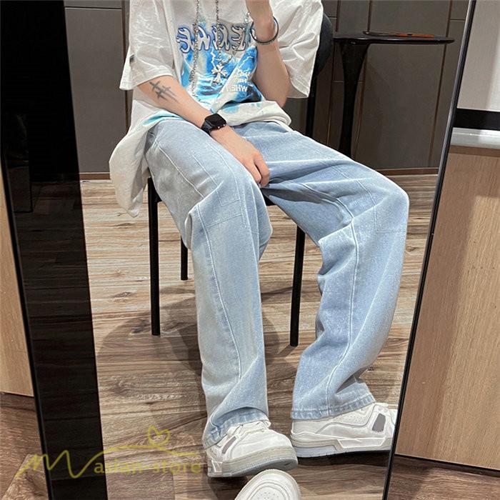 ジーンズ、デニムパンツ | デニムパンツ メンズ ジーンズ ジーンズ 夏新作 ゆったり ワイドパンツ ガウチョ 大きいサイズ 2XL 春 夏 メンズスタイル カジュアル サマーパンツ パンツ 秋