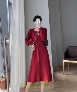 ニットワンピース | セットアップ レディース 秋冬 きれいめ ロング丈無地 20代30代40代50代 長袖 可愛い お出かけ 大人 通勤 韓国風 着痩せ