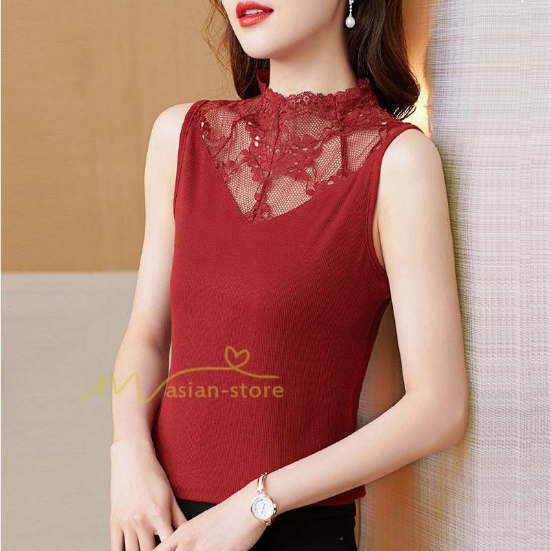 キャミソール タンクトップ | タンクトップ レディース おしゃれ 夏 ノースリーブ カットソー レース付き 20代30代40代50代 ママ インナー カジュアル カシュクール お出かけ 快適 着痩せ