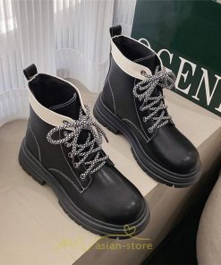 ショートブーツ | レディース 歩きやすい 編み上げブーツ ワークブーツ  編み上げ 痛くない ラウンドトゥ 美脚 厚底 通勤 通学 お出かけ カジュアル 旅行