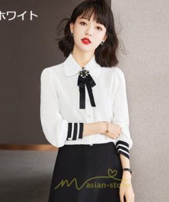 シャツ・ブラウス | ブラウス 長袖 レディース おしゃれ トップス シフォンブラウス オフィス 通勤 ゆったり 体型カバー 秋服 リボン 着痩せ オシャレ お出かけ 可愛い 上品