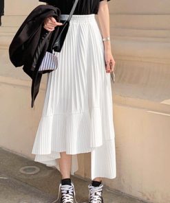 ロングスカート | プリーツ 切り替え 夏