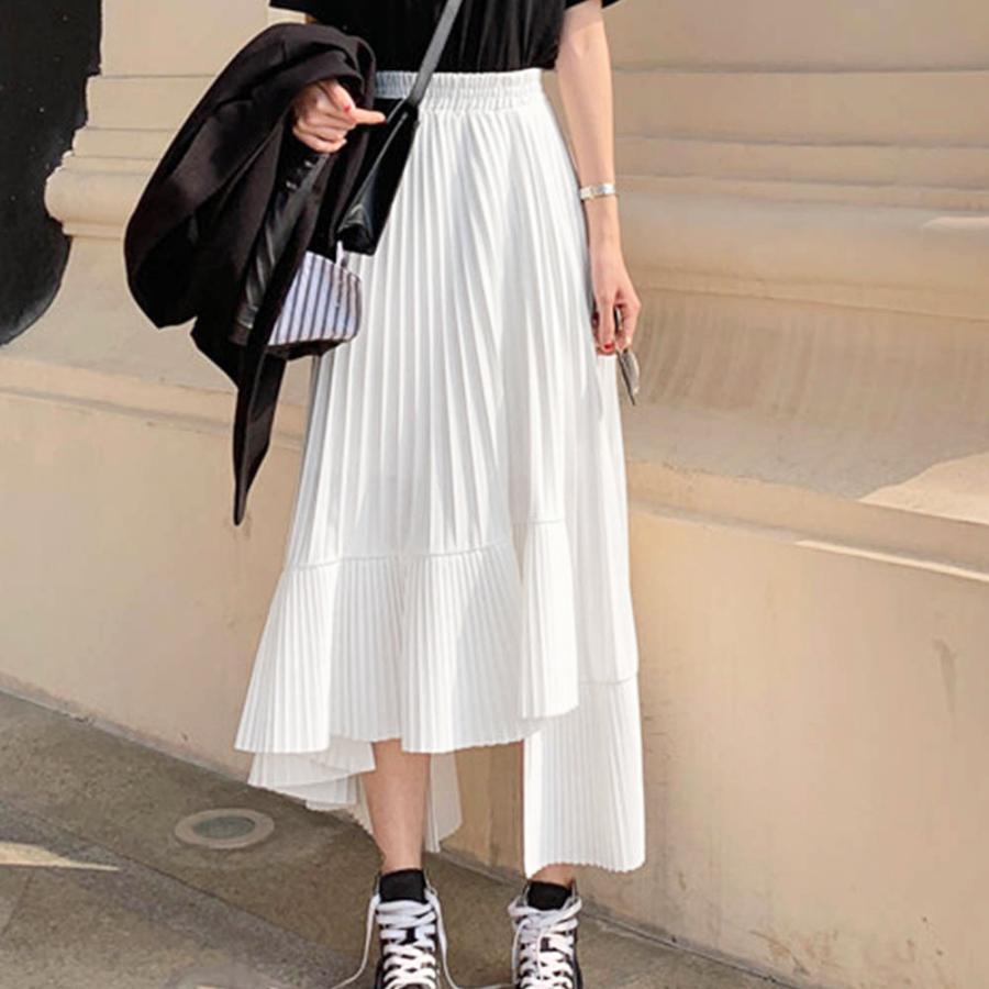 ロングスカート | プリーツ 切り替え 夏