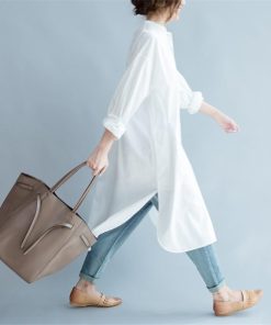 シャツ・ブラウス | ブラウス ロングシャツ レディース シャツワンピース ブラウス トレンド 春夏 大きいサイズ 韓国風 カジュアル 長袖シャツ ロングワンピース ゆったり