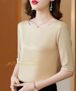 ｔシャツ・カットソー | トップス Tシャツ レディース 春 夏 秋 半袖 クルーネック 無地 プルオーバー オシャレ Tシャツ 着痩せ 20代30代40代50代 上品 お出かけ カジュアル エレガント