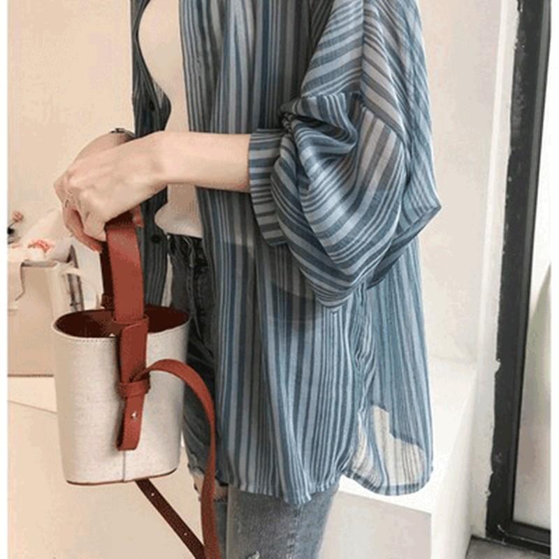 カーディガン | シフォンシャツブラウス 長袖 透け感 冷房対策 日焼け防止 無地 羽織り 体型カバー 大人 通学通勤 夏秋 トレンド フェミニン