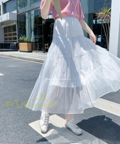 スカート | レディース チュール春夏 コーデ ウエストゴム ロングフレア着痩せ 通勤 カジュアル ドッキング プリーツ通学