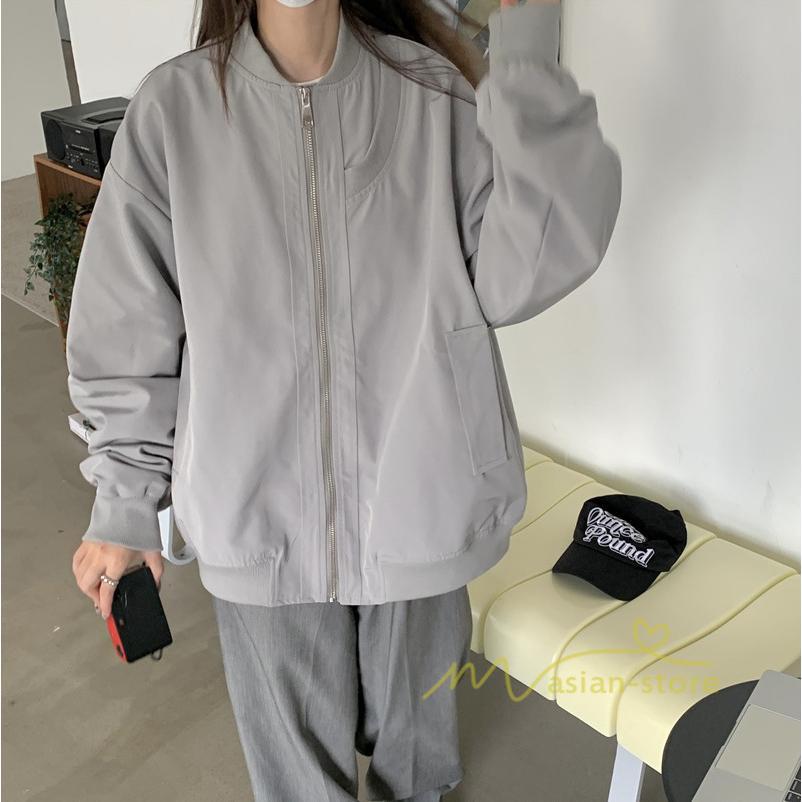 コート・ジャケット | スタジャン レディース ファッション 体型カバー 40代 30代 秋 アウター ジャケット ブルゾン カジュアル 上着 Oversize 長袖 羽織り ライトアウター