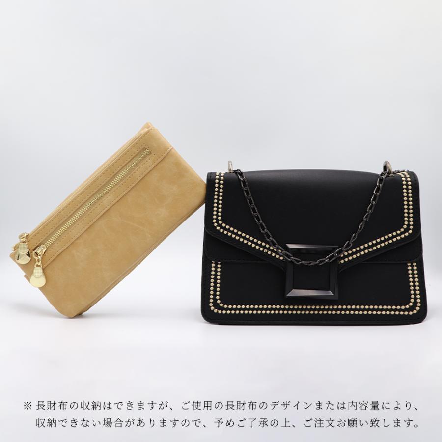 ショルダーバッグ | スクエアバッグ かばんブラック 肩掛け チェーンバッグ 斜めがけ ミニレディース 小さめ レザー 大人