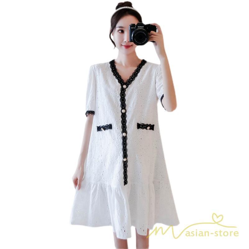 ワンピース | マタニティ 半袖 ママ服 妊娠服 産前 産後 マタニティ服 マタニティウェア 夏コーデ マタニティワンピ 通勤着 マタニティ アウトドア