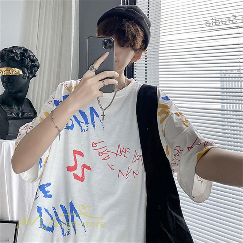 Tシャツ | メンズ 半袖夏 サマー トップス カットソー クルーネック カッコウイイ ゆったり おしゃれ 20代 トップス 大きいサイズ メンズスタイル 30代