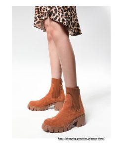 ショートブーツ | 大きいサイズ27cm レディース 上品 ブーツ 秋冬 春 厚底ブーツ ラウンドトゥ ソックス切り替え 太ヒール 大人 チャンキーヒール 黒ブーツ