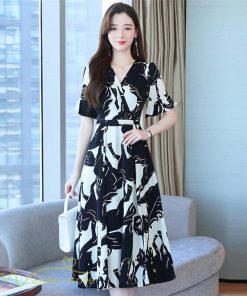 ミディアム | Aラインワンピース 着痩せ レディース カジュアル 半袖 きれいめ サマーワンピース 上品 大きいサイズ ワンピース 20代 ひざ丈 40代 日常感 お出かけ 30代