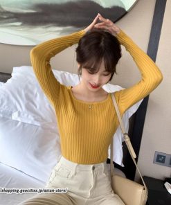 ニット・セーター | 秋 冬 ニット セーター 長袖 スクエアネック レディース トップス 無地 洗えるニット お洒落 シンプル 通勤 OL 上品 可愛い リブ きれいめ トレンド かわいい