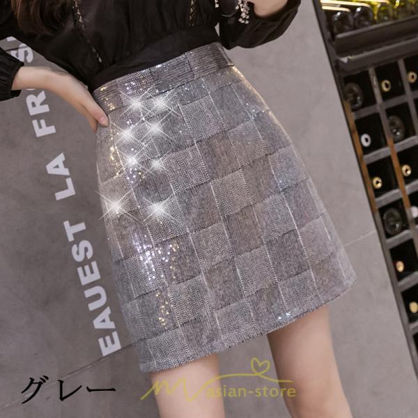 スカート | レディース ミニショット丈 キラキラ インナーパンツ付き ハイウエスト 着痩せ オシャレ 韓国ファッション 20代30代40代50代 2022 秋冬
