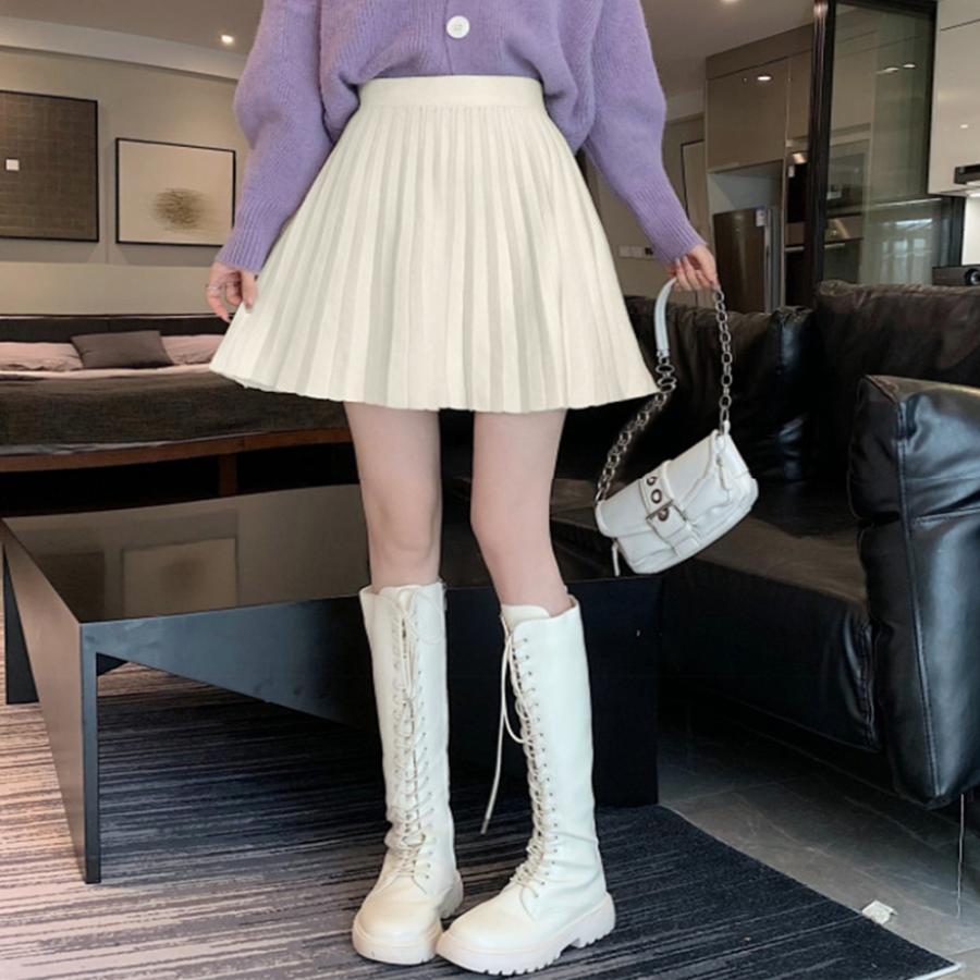 ミニスカート | プリーツスカート 編み レディース 韓国