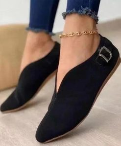 パンプス | フラットポインテッドトゥ Vカット バレエシューズ 靴 レディース スリップオン ベーシック ぺたんこ スエードパンプス ペタンコ シューズ