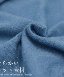 ニット・セーター | Vネック ニット ニットトップス プルオーバー 無地 ニットセーター スリット入り 秋冬 ニットソー レディース