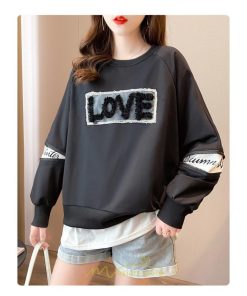 パーカー | トレーナー Tシャツ ロングT 切り替え スウェット トップス レディース 秋 冬 春 コーデ カジュアル お出かけ 丸ネック 可愛い ゆる 体型カバー