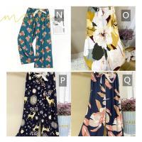 ワイドパンツ | パンツ レディース ボトムス ウエストゴム 楽ちん リラックスパンツ ルームウェア 体型カバー ゆったり 春物 夏 綿紬 女の子 海 プリント かわいい