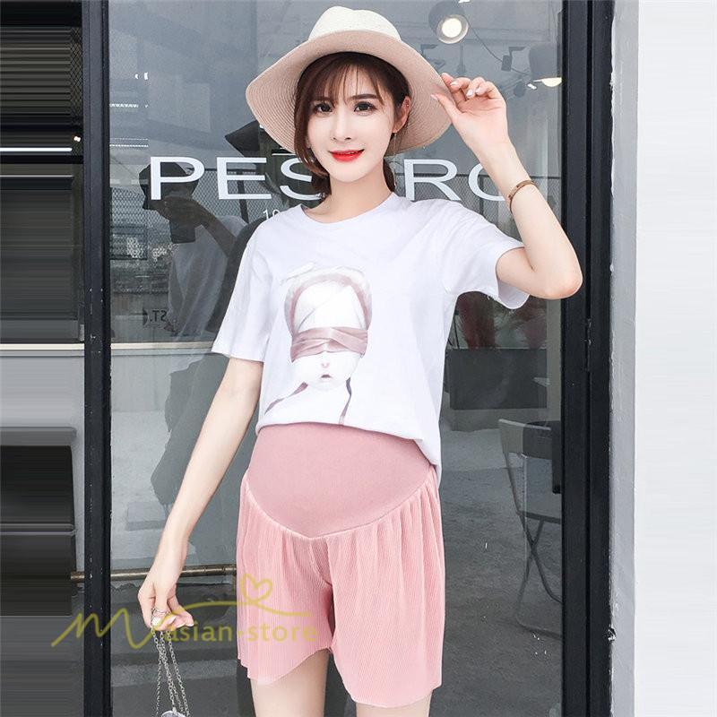 ショートパンツ | マタニティパンツ 妊婦 産前 レディース 着痩せ パンツ ショート丈 無地 夏 新作 サマー おしゃれ サマーパンツ 上品 ゆったり きれいめ ウエスト調整 日常感