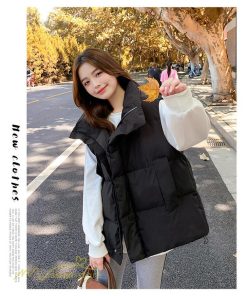 ベスト | ダウンダウン レディース ノースリーブ 秋冬 コーデ 着回し 暖かい スタンドネック 着痩せ 20代 30代 大きいサイズ 黒 韓国風 40代 防寒 白 50代