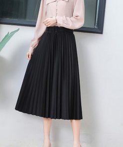 フレアスカート | レディース プリーツスカート 大人 ロング フレアスカート ミモレ丈スカート ベルト付き