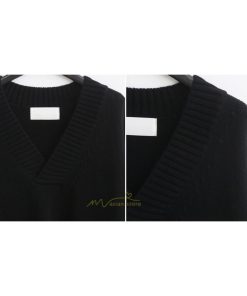 在庫ある | 短納期ロングニットワンピース ロングワンピ カットソー 長袖 トップス Vネック ゆったりセーターニット 体型カバー 通学通勤 OL ストレートニットワンピ