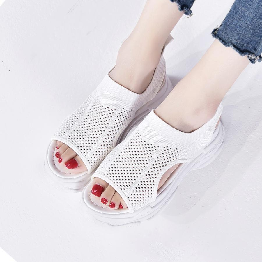 パンプス | 通気性 サンダル メッシュ 韓国風 歩きやすい 厚底 カジュアル レディース スポーツサンダル