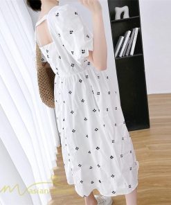 ワンピース | マタニティスカート レディース 着痩せ Aライン半袖 スクエアネック 薄手 夏新作 膝丈 妊婦服 柄 ポケット 産前 マタニティウェア 夏服