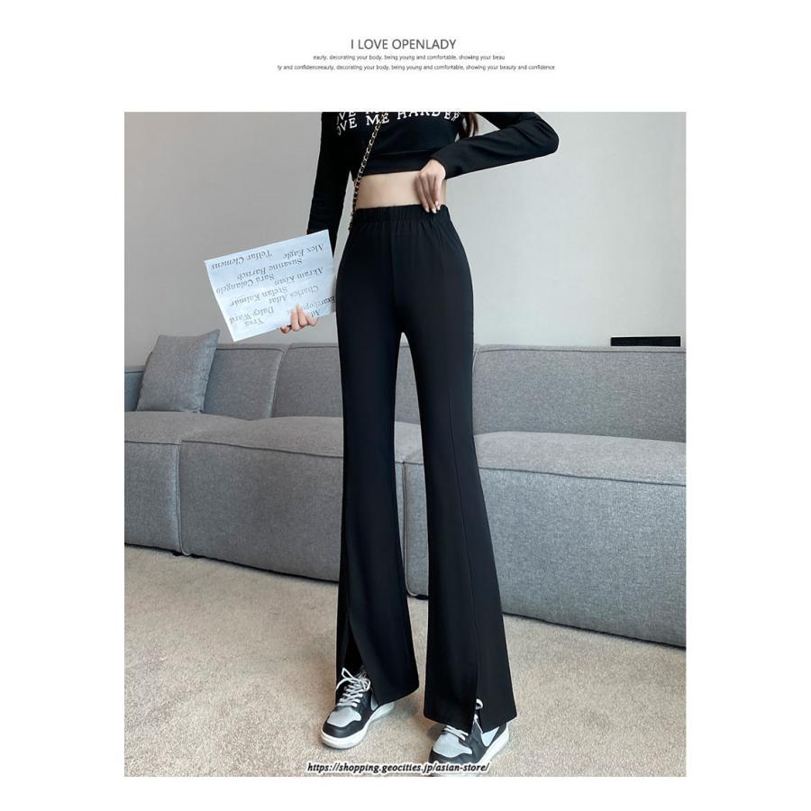 チノ・テーパード・ジョガー・スキニーパン | パンツ レディース フレアパンツ ロングパンツ 千鳥格柄 ブラック スリット カジュアル ハイウエスト お出かけ かわいい スキニーパンツ トレンド おしゃれ