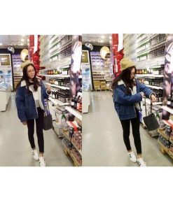 デニムコート | レディーストップス アウター 裏起毛コート ショートコート 冬コーデ ジャケット 可愛い カジュアル あたっか ジャケット デニム 着痩せ