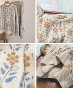 ニット・セーター | 花柄 ジャガードカーディガンレディース