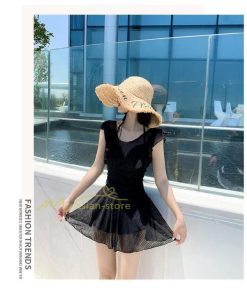 水着 | レディース ワンピース 20代 30代 40代 体型カバー ぽっちゃり 露出控えめ 黒 セクシー キャップ付 温泉お洒落 激売れ 可愛い リゾート 冬物 夏物