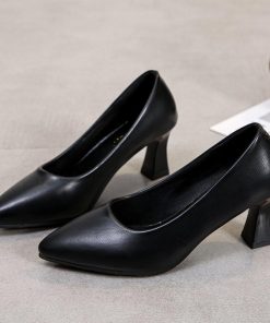 パンプス | 合皮レディース ポインテッドトゥ ピンヒール ストラップなし 黒 大きいサイズ ハイヒール 滑り止めソール パンプス 柔らかい生地 スリップオン