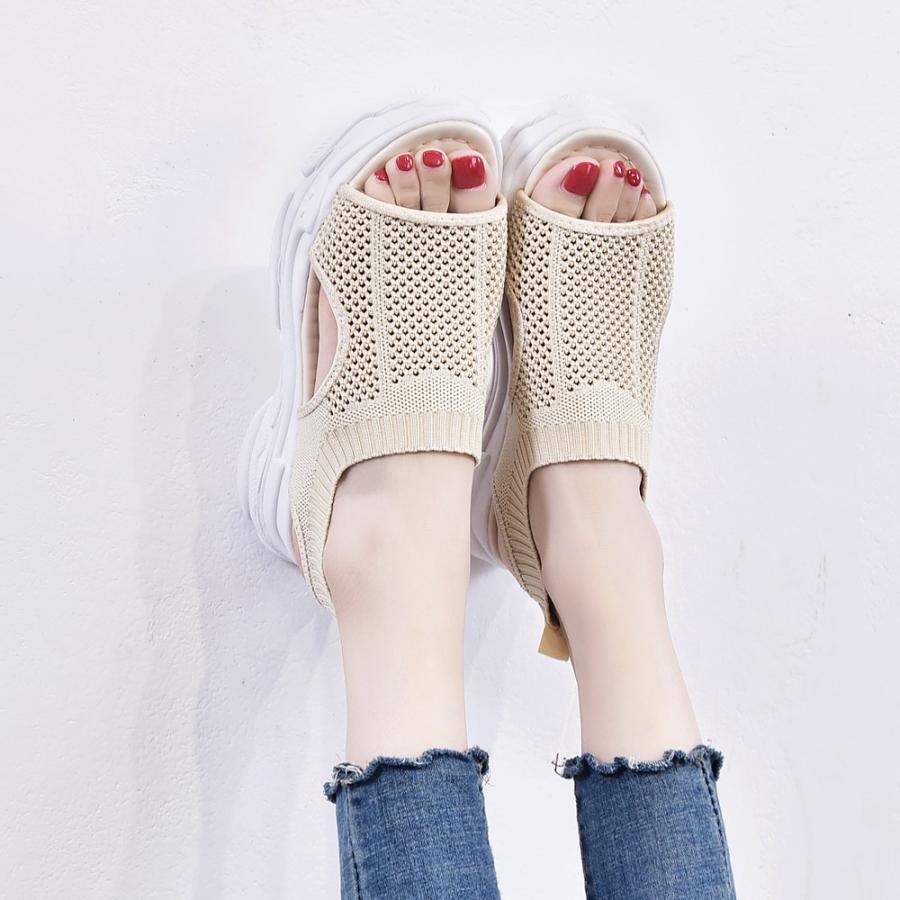 パンプス | 通気性 サンダル メッシュ 韓国風 歩きやすい 厚底 カジュアル レディース スポーツサンダル