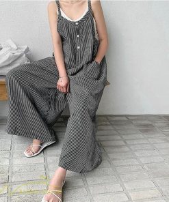 オーバーオール サロペット | オールインワン レディース ワイドパンツ ロング丈 トレンド チェック柄 ストライプ サロペット ボトムス 大きいサイズ 着痩せ オーバーオール 韓国風 日常感 夏