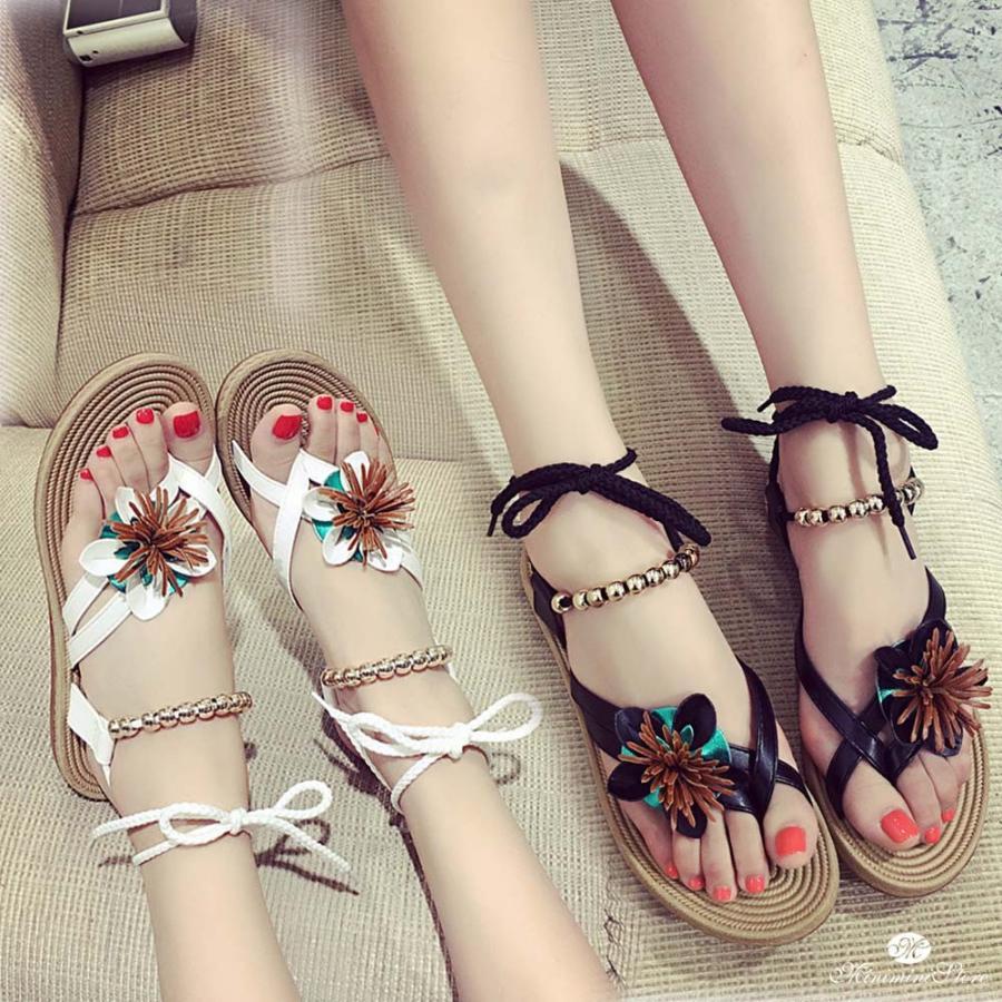 サンダル | ビーチレディース 歩きやすい トング痛くない ぺたんこ フラット