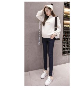 マタニティ | 短納期マタニティデニムパンツ ストレッチパンツ ロングパンツ ボアパンツ 裏起毛 保温 あたっか XXXLまで 妊婦服 調整できる ウエストゴム マタニティウェア