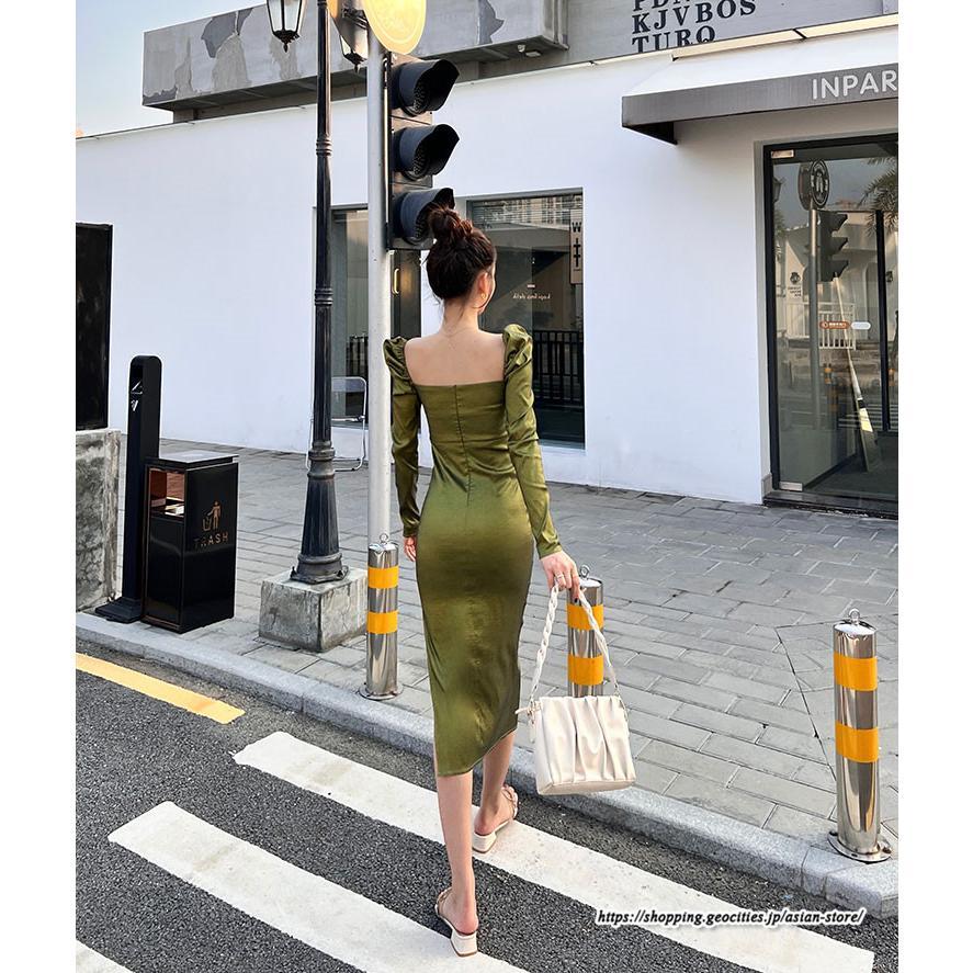 タイト | ワンピースタイトワンピース長袖 上品 セクシー高級感 ワンピース タイトワンピース ヒップアップ スリム 美ライン エレガント お呼ばれ シルエット