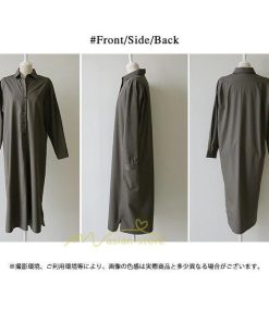 マキシ | シャツ シャツワンピ ワンピース ロング マキシ丈 シャツ 前開き 長袖 シャツ ひざ下丈 大きいサイズ アウター ワンピース 無地 体型カバー 20代30代40代50代